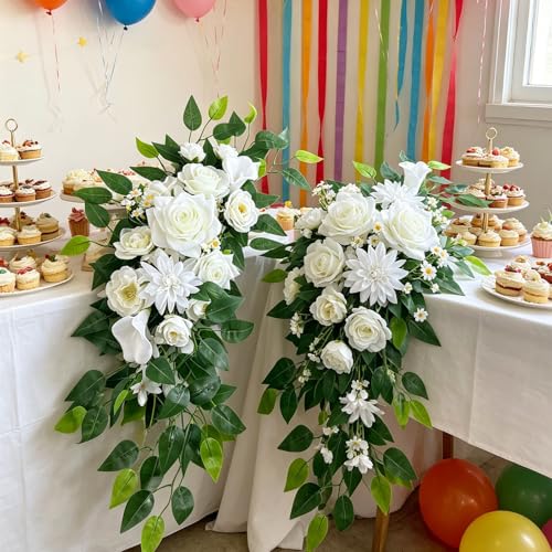 Dossier de chaise et table de mariage : simulation de rose et décor floral - 4