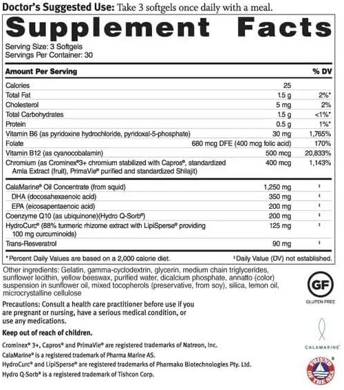 Dr. Sinatra Omega Q Plus PRO – Professional Strength Heart and Healthy Aging Support with 200 mg of CoQ10 and 90 mg of Resveratrol for Optimal Cellular Energy Production (90 softgels) - Image 2