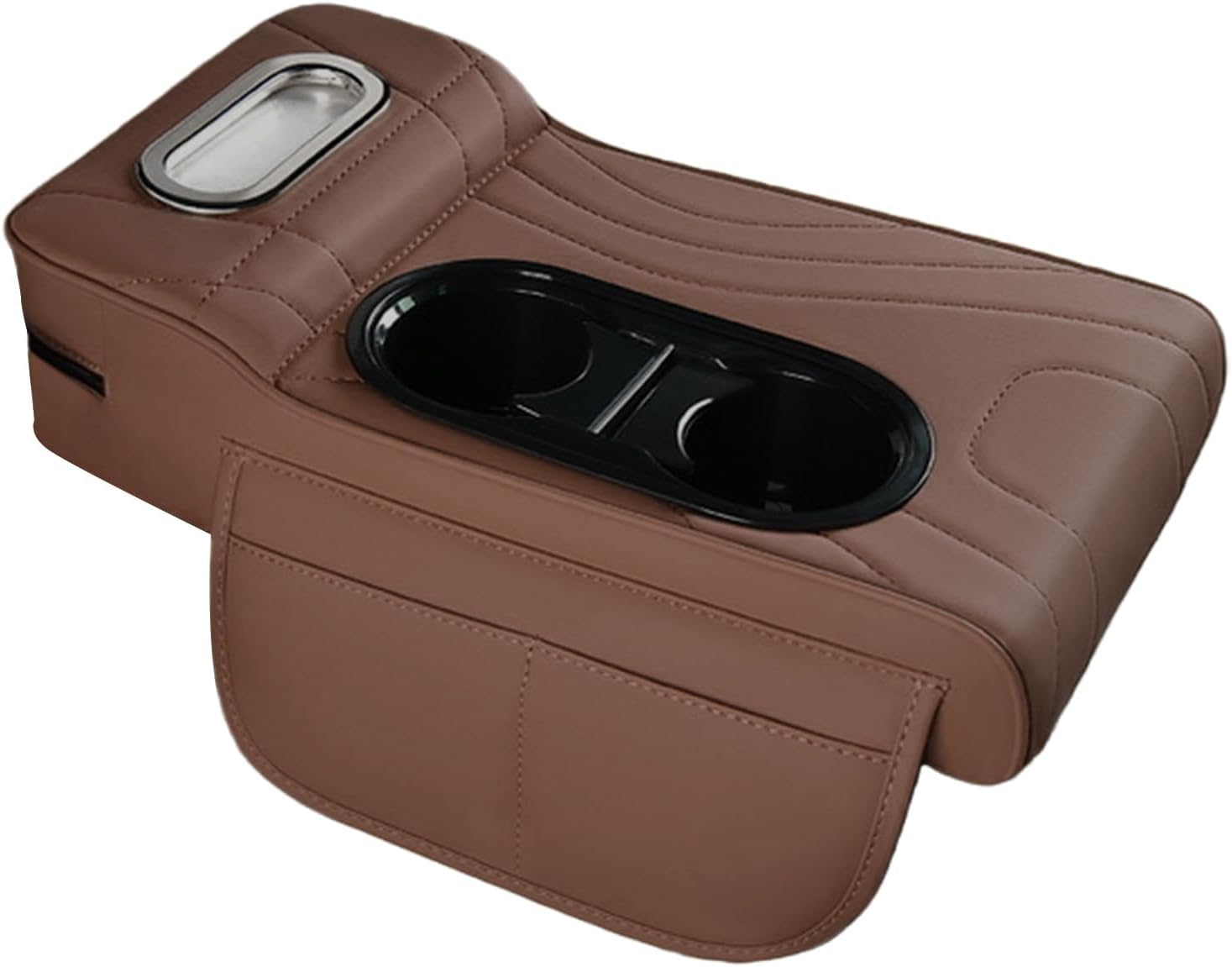 CYBHYAXC Car Armrest Cushion Storage Box For Audi S4 4A, C4 1991 1992 1993 1994, Car Center Console Armrest Pillow With Cup Holder Storage Pocke Tissue Box,Brown