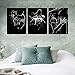 Black and White Sexy Painting 3 Piece Home Decor Artwork Abstract Woman and Man Pictures Canvas Prints Wall Art Home Decorations for Living Room Bedroom Bathroom Framed Ready to Hang - 12x16inchx3Pcs