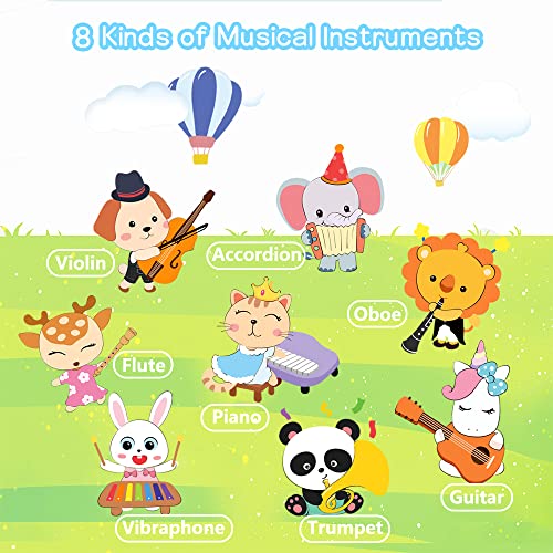 Lobyoh Baby Musikmatte Klaviermatte mit 8 Musikinstrumente, Keyboard Kinder Tanzmatte, Spielzeug Geschenk für Kleinkinder Jungen Mädchen