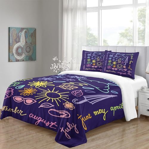 Housse de couette couleur néon motif imprimé 3D en microfibre douce durable - 5
