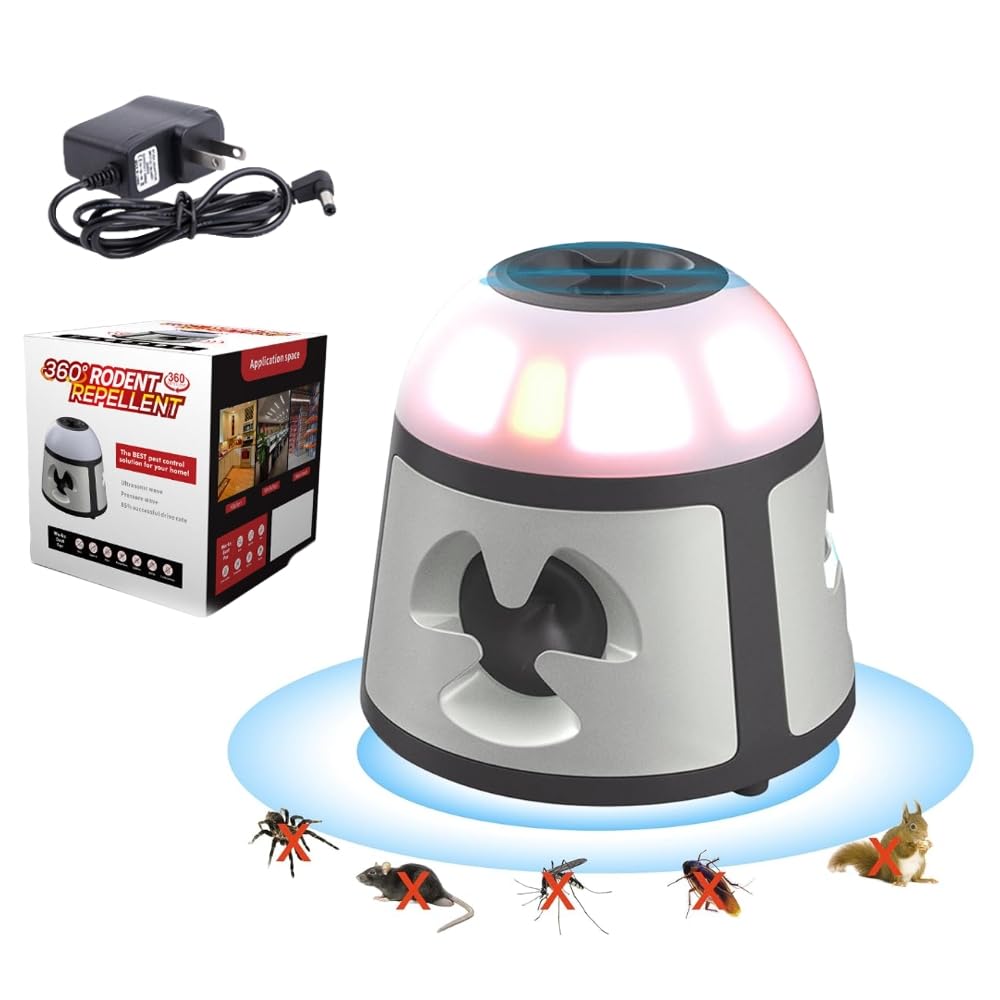 Répulsif Anti-souris à Ultrasons 360° - USB, Couvre 300 M² - Pour Intérieur, Cave, Grenier