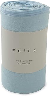 mofua cool(モフアクール) 夏用 タオルケット ブルー セミダブル 綿100% リバーシブル (表:タオル地/裏:ひんやり接触冷感) メッシュ構造でムレにくい エアーケット 31750202