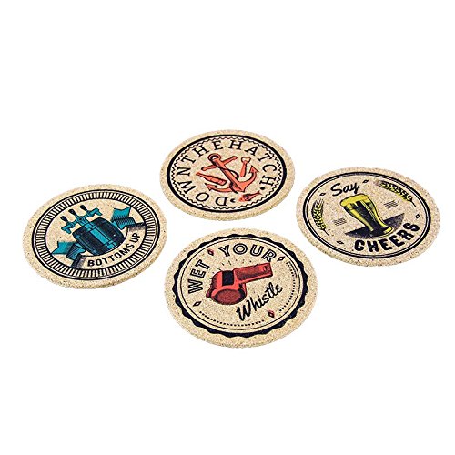 PaladoneProducts Scott and Lawson Cork Coasters, Multi-Colour, 25.6 x 10.6 x 1.5 cm