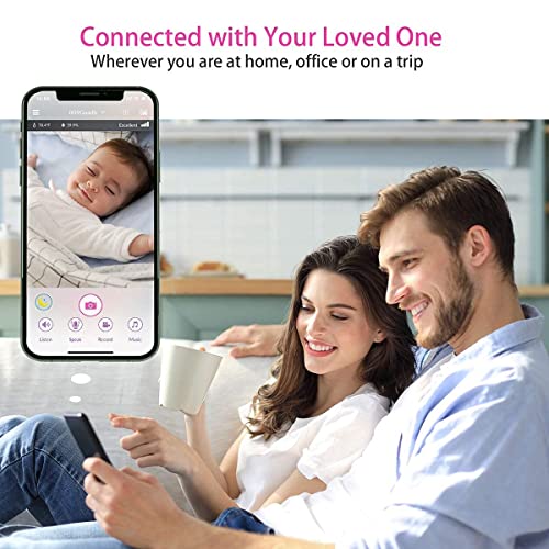 Ibaby M8 2K Smart Baby Monitor, 355° Pan 110° Tilt And 2-Way Talk, Video Baby Monitor With Crying And Motion Alerts, Moonlight Projector, Temperature/Humidity Alerts, For Ios/Android #TOP1