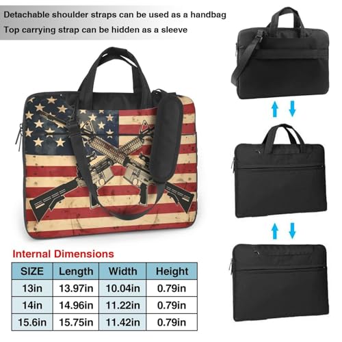 Bolso Vintage con Bandera USA para Laptop 15.6" Impermeable miniatura 4