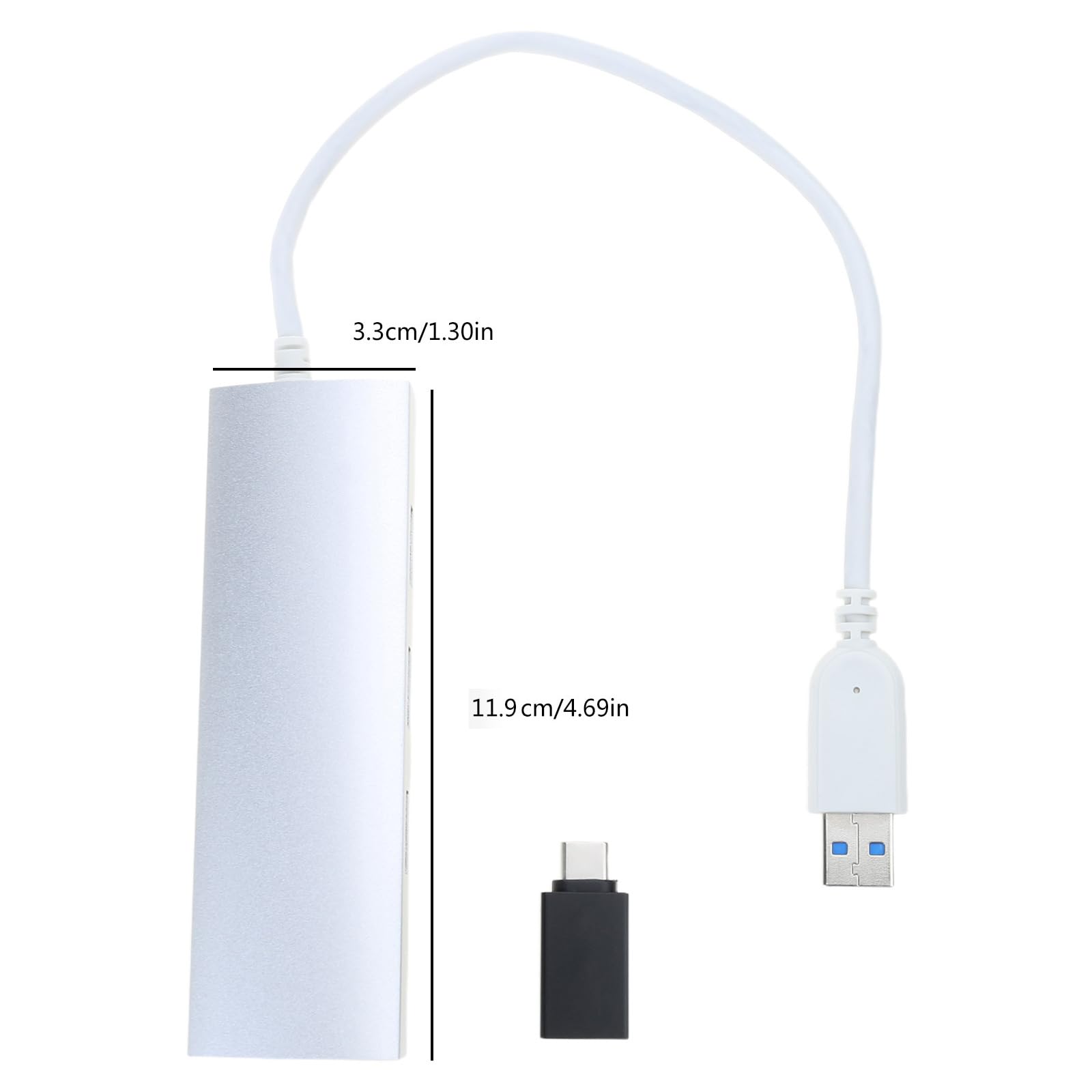 Adattatore da USB 3.0 a Ethernet, porta Gigabit, adattatore di rete USB 3.0 Hub Expander per laptop, tablet, dock di espansione USB