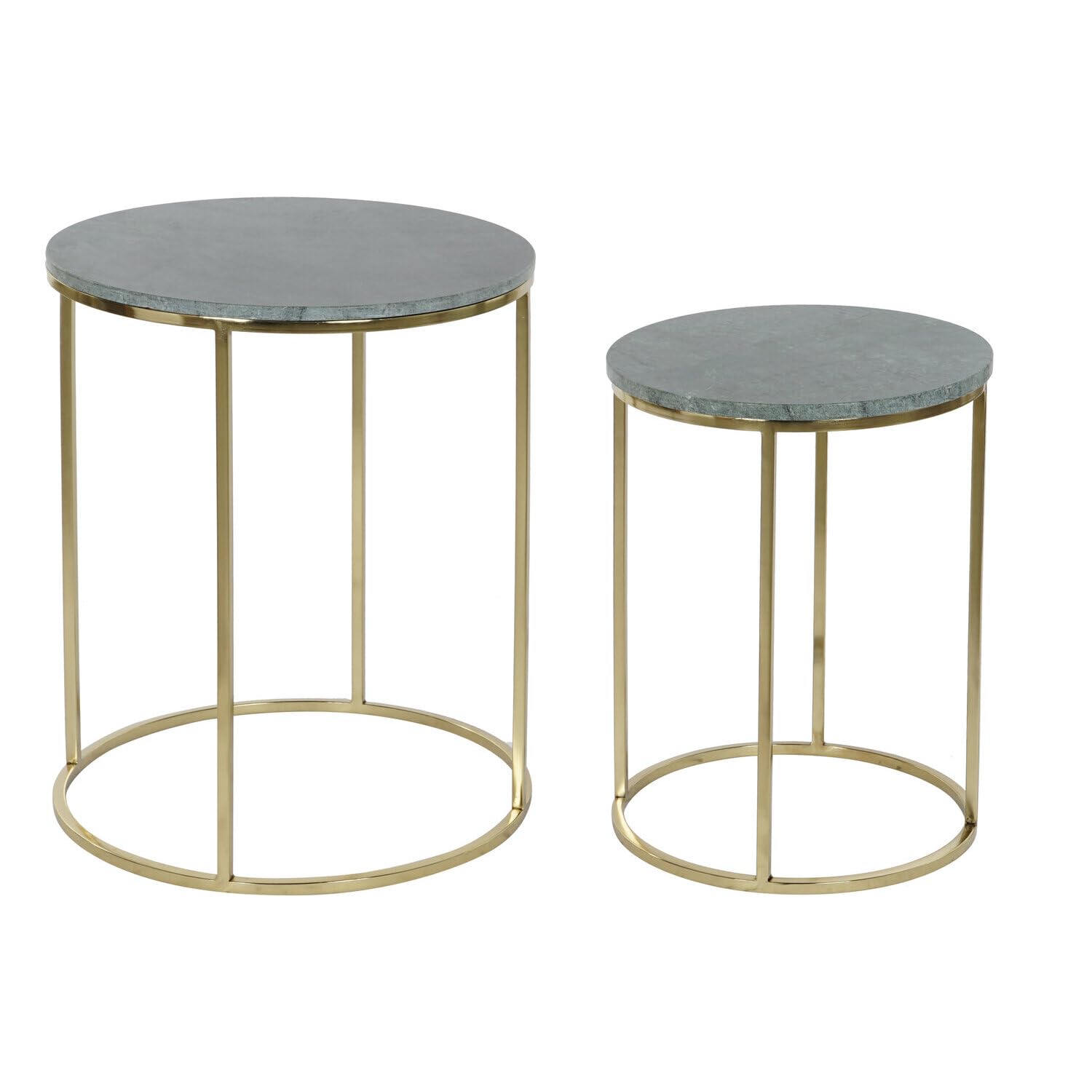 Table d'appoint Set 2 Aluminium 46x46x58 cm gigogne pour salon et chambre
