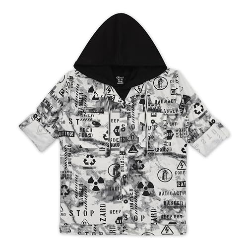 Image of CAVIO Boys Printed Casual Jacket With Hooded T-Shirt