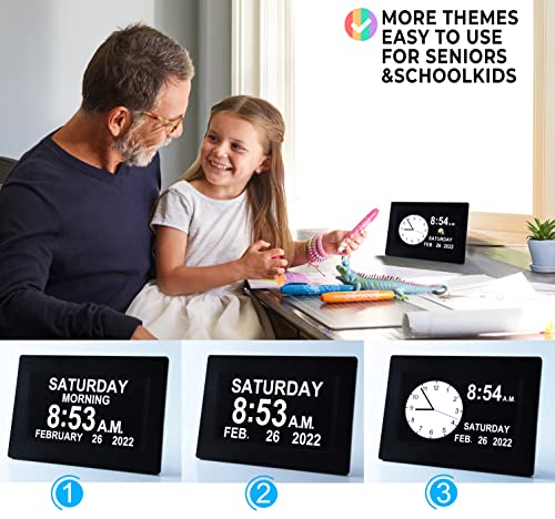 Massii 19 Alarms Digital Clock With Sun Moon Icons, Custom Reminders And Calendar Clock, Day Date Clock For Impaired Vision, Seniors Dementia Alzheimers' Clock- 7 Inch With Remote Control #TOP3