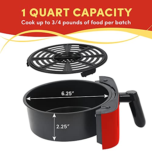 Elite Gourmet EAF-3218R Personal 1.1 Quart Compact Space Saving Electric Hot Air Fryer Oil-Less Healthy Cooker, Timer & Temperature Controls, Red. by Elite Gourmet - Image 4