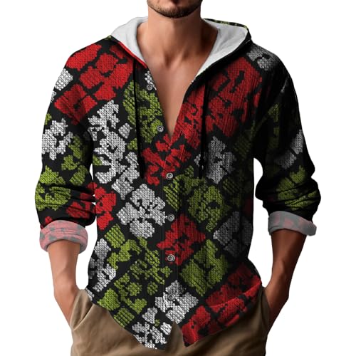 domirica Fashion Vintage Men Hoodies Pullover with Drawstring Baggy Graphic Hoodies Western Streetwear Hawaiian sweatshirt