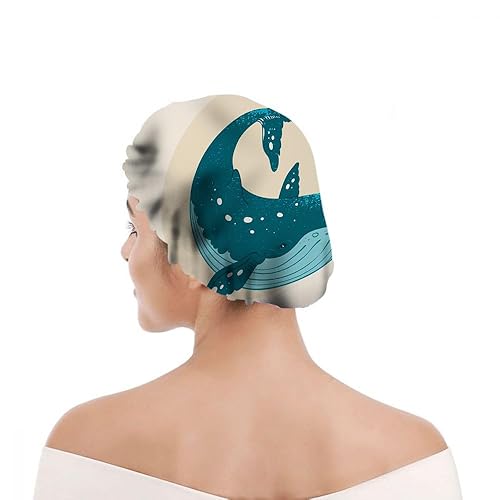 Miniatura 5 de Ceutoiy Gorro de ducha impermeable Bulldog Francés Gorros de Ducha de Dibujos Animados Divertidos Perro Cachorro Hueso Pata Comida