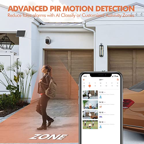 Dzees 4Mp Solar Security Cameras Outdoor Wireless Wifi 2.5K Color Night Vision Outdoor Security Camera, Eco-Friendly Solar Panel, Vehicle/People/Pets Ai Detection, Spotlight/Siren, Ip66 Camera #TOP3