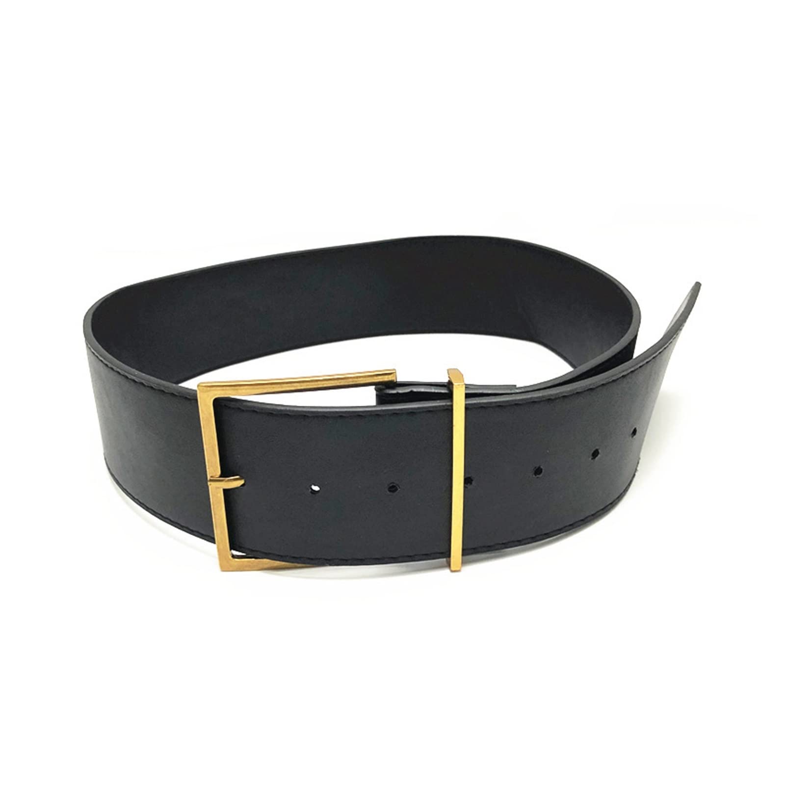 Moda Retro szeroki pasek damski prosty dziki pasek ze sprzączką w talii dwustronny pas 100 cm / 39,37 cala (Belt Length : 100cm, Color : Beige)