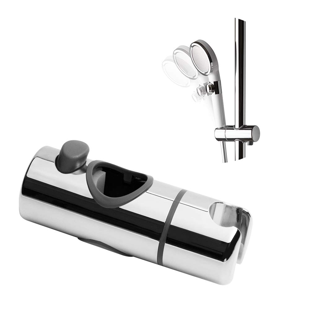 OFFO Shower Head Holder for Slide Bar Adjustable 1.26 inch(32mm) O.D, Adjustable Holder for Slide Bar Slider Clamp Bathroom Replacement, 360 Degree Rotation Sprayer Holder, Chrome Plated