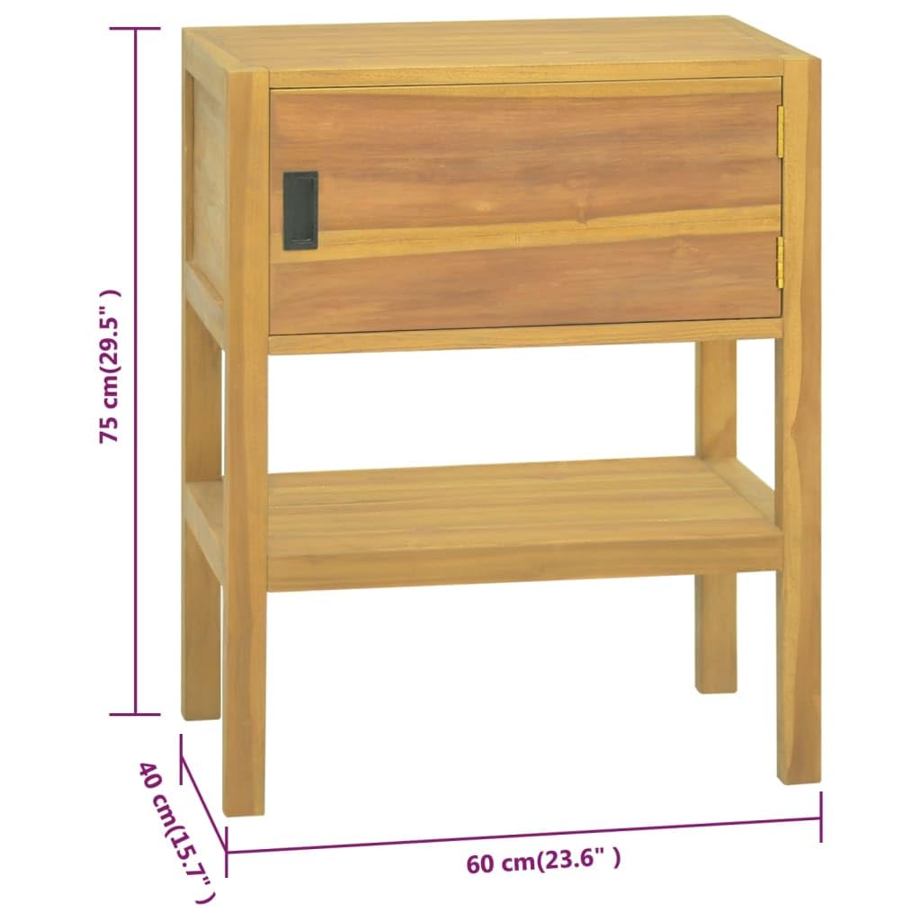 vidaXL Armario de Baño Unidad Interior Tocador Almacenamiento Mueble Ducha Aparador Estantería Organizador en Familia Madera Maciza de Teca