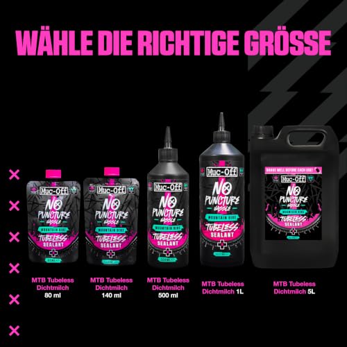 Muc Off No Puncture Hassle Tubeless Sealant Reifendichtmittel, 1 l - Hochwertiges Reifendichtmittel für Schlauchlose Fahrradreifen mit… – Ansicht 7