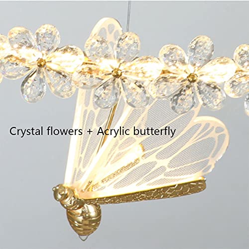 Lustre salon moderne papillon avec suspension cristal LED - 5