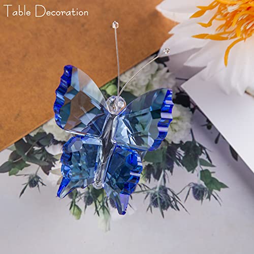 Zrenjhus Crystal Butterfly Blue Figurine Collection Pretty Glass Ornament Cute Statue Home Decor Table Animal Collectible Gift #TOP2