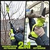 VOERJIA Élagueuse sur Perche 2-en-1 avec Mini Tronçonneuse 6” & 8”, Extension Jusqu’à 4,9 m, Moteur Brushless, 2×4.0Ah Batteries, Tronçonneuse Électrique Sans Fil pour Coupe Branches et Jardin