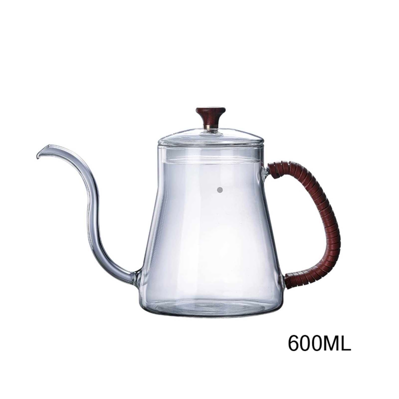 Caffettiera In Vetro Da 600ml Con Manico In Legno Bollori A - 7