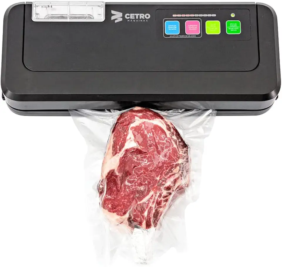 Seladora a Vácuo Cetro Comercial Automática com Reservatório Alta Performance e Durabilidade Sela Alimentos com Líquido Potente e Compacta 220V