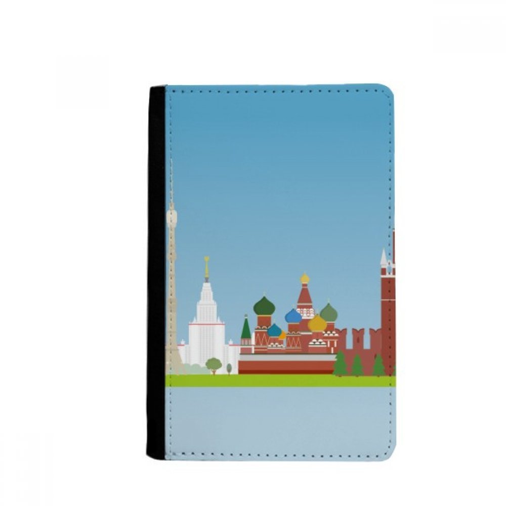 Moscow Russia National Symbol Pattern Passport Holder Notecase Burse Wallet Cover Card Purse