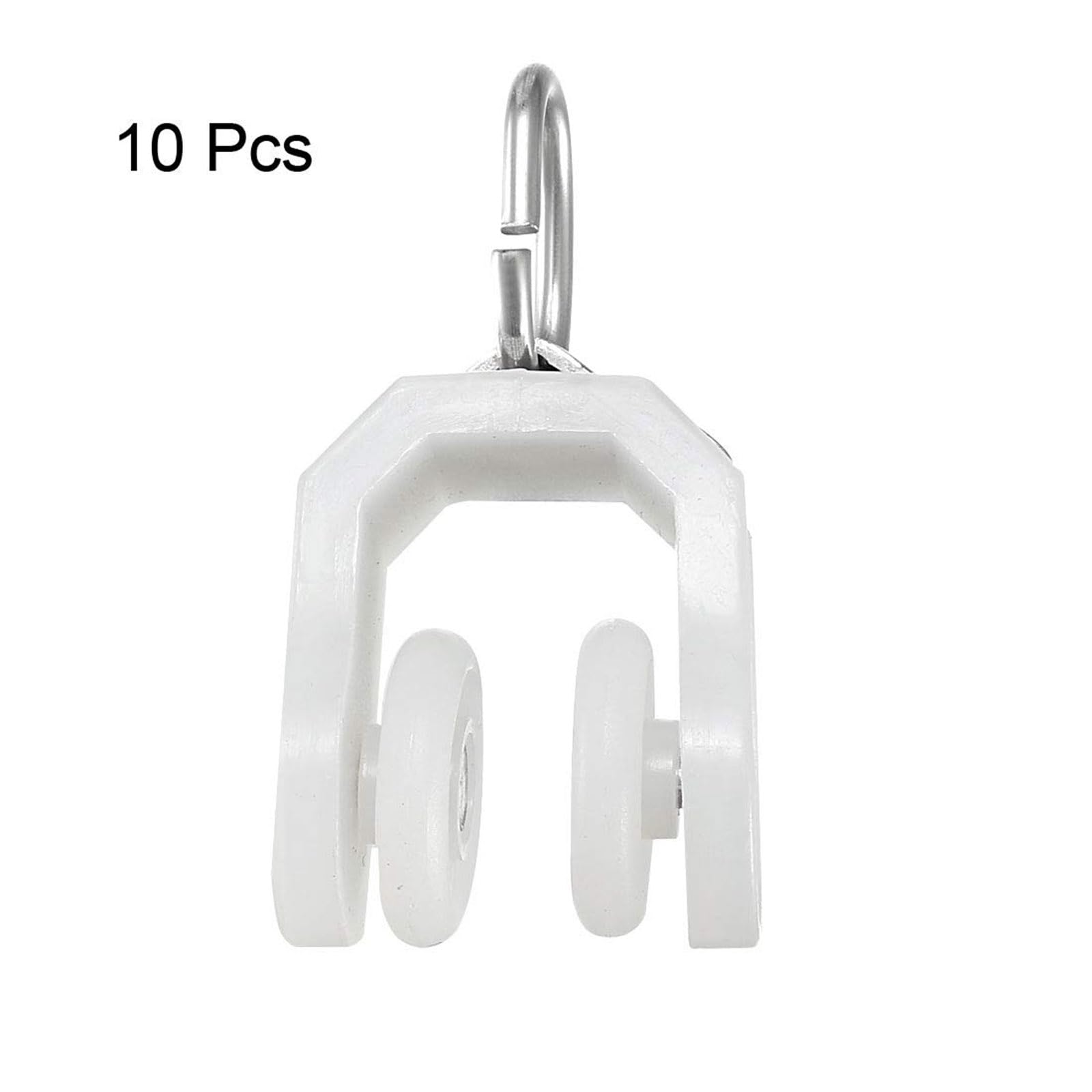 TA-VIGOR 10Pcs Curtain Track Rollers, Stainless Steel Twin Wheeled Curtain Rail Track Pulley - Image 3