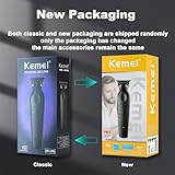 KEMEI 2299 Trimmer, Professionelle Schnurlose Haarschneidemaschine für Männer, Elektrisch Herren Barttrimmer, Zero Gap T-Klinge Haartrimmer mit 3 Führungskamm