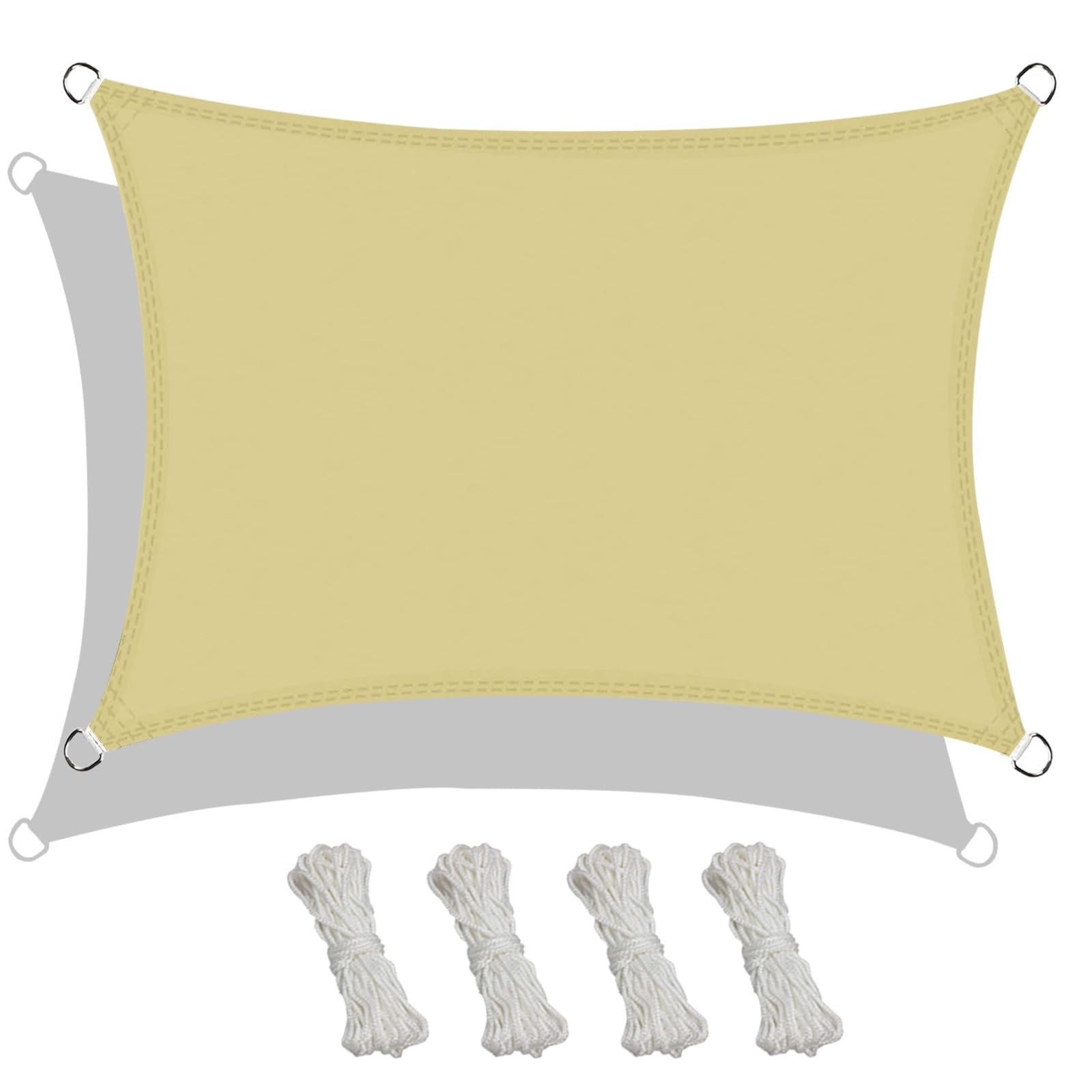 Toldo vela de sombra de alta densidad resistente al viento y agua 1.2x1.2m amarillo arena