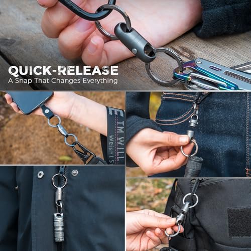 Image of FEGVE Magnetic Quick Release Keychain - One-Hand Detachable Magnet Connector with Secure Lock for Valet & EDC Use