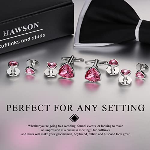 Swarovski Crystal Cuff Links And Tuxedo Studs For Men In Gift Box, Birthday Christmas Valentines Day Gifts, Mens Jewelry Or Accessories For Wedding Party #TOP1