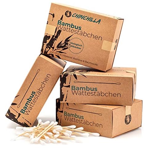 Chinchilla Bambus Wattestäbchen | 100% Biologisch Abbaubar Cover