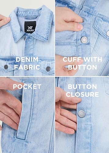 Image of X RAY Boys & Kids Denim Jean Jacket, 100% Cotton & Cotton Flex Washed Fall Outerwear Trucker Casual Jacket for Boys