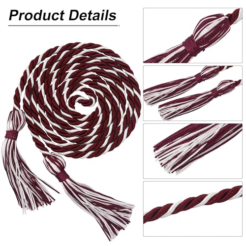 Image of GraduationMall Graduation Honor Cord 68 inch MaroonWhite