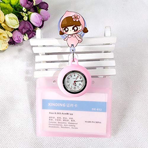 Preisvergleich Produktbild Cxypeng Krankenschwester Damen Armbanduhr,Niedlicher einziehbarer Krankenschwestertisch aus Silikon, Arbeitskarte für Doktortaschenuhr, blau,FOB-Uhr Damen Taschenuhr