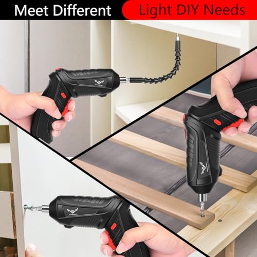 Image of Power Screwdriver Cordless, JENABOM Screwdriver Bits Set Rechargeable, 3.6V Li-ion 3.5N.m Max Torque Electric Rotatable Drill Screwdriver for Home Improvement DIY Project, 47 Pcs