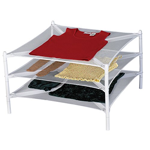 Household Essentials Stackable Flat Clothes Drying Rack, Mesh Surface With Pvc Frame, White #TOP2