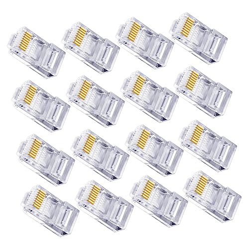 MOLUCKFU 100 Pcs Ethernet Cable Connectors Full-Plated Plugs Internet Cable Connectors