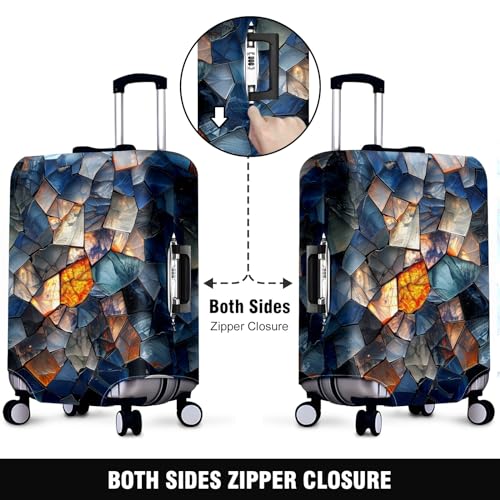Adjustable Luggage Sleeve Reinforced Travel Suitcase Cover with Easy Zipper Access Protective Wheel Covers Vibrant Custom Designs Water-Repellent Fabric Sapphire Pattern2