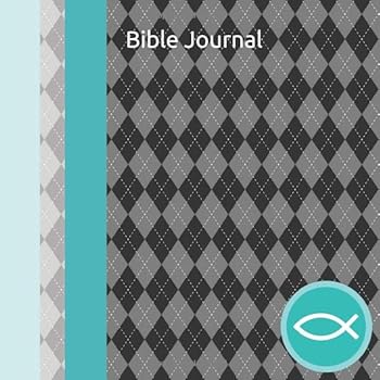 Bible Journal : Teen Boys Daily Bible Reading and Prayer Notebook with Gray Argyle and Light Teal Cover