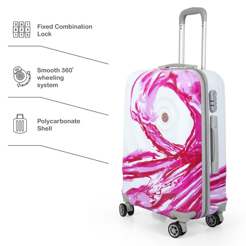 Image of Polo Class 2Pc Set Travel Luggage Trolley Bag (20 /28 inch) - Pink