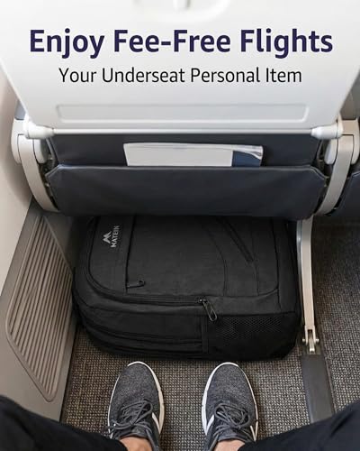 Image of MATEIN 15.6 Inch Backpack for Men Women, 20 L Personal Item Casual Backpack Airline Approved, Water Resistant Laptop Computer Backpack with Multiple Organized Pockets, Black