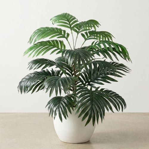 Image of Dekorly Plastic Fake Plants Artificial Floor Plants Large Tropical Palm Tree Tall Monstera Plant Without Pot Faux Plants for Indoor Outdoor Home