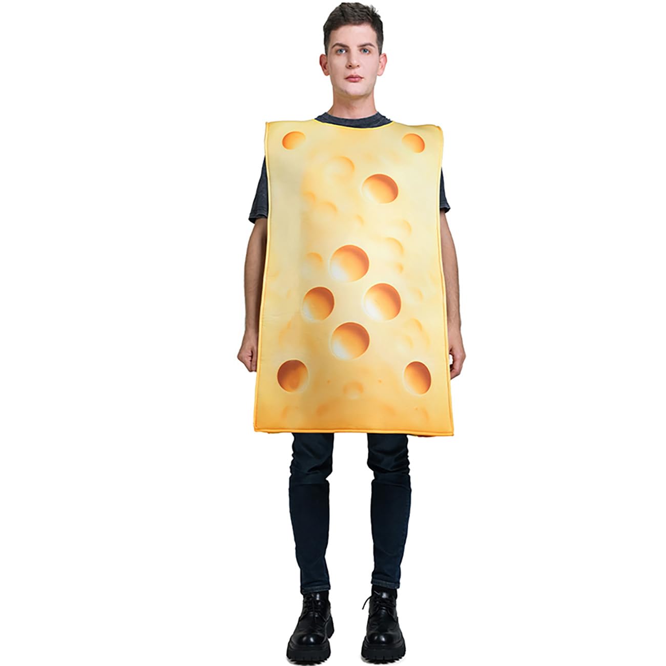 Disfraz de rebanada de queso para adultos, traje de túnica con temática gastronómica, ideal para Halloween, carnaval, despedidas de soltero o eventos temáticos de comida (talla única)