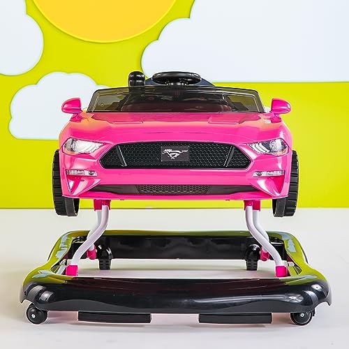 image for Bright Starts Ford Mustang 4-in-1 Pink Baby Activity Center & Push Wal