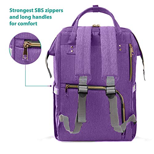 image for ZUZURO Diaper Bag Backpack - Waterproof w/Large Capacity & Multiple Po