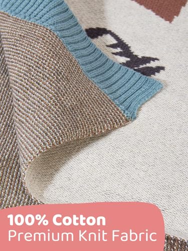 Image of haus & kinder Knitted Baby Blanket, Soft Breathable Baby Blankets Newborn, Premium Baby Blanket for 0-2 Years, Cozy Blankets for Crib, Nursery & Stroller, New Born Baby Essentials | ABC